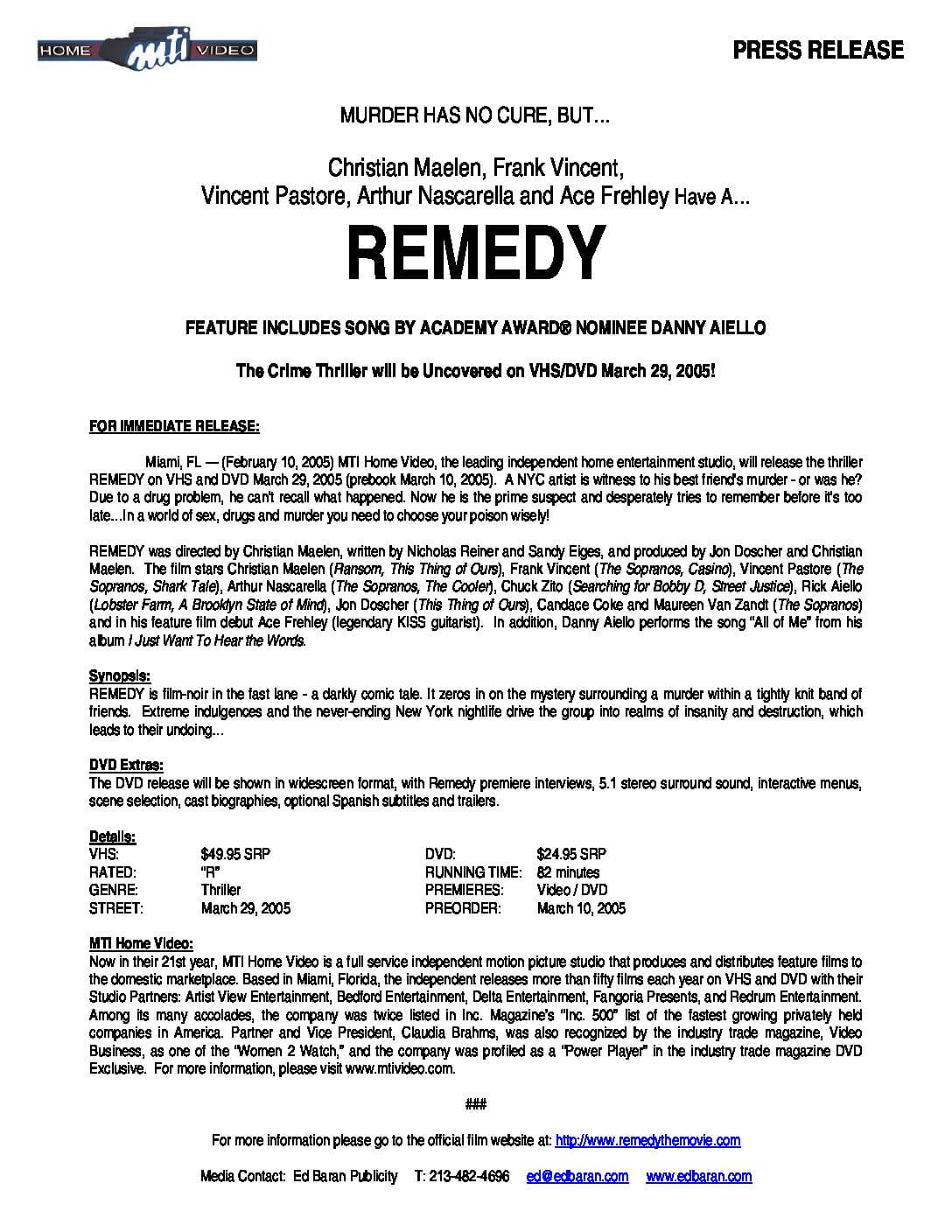 Remedy Press Release